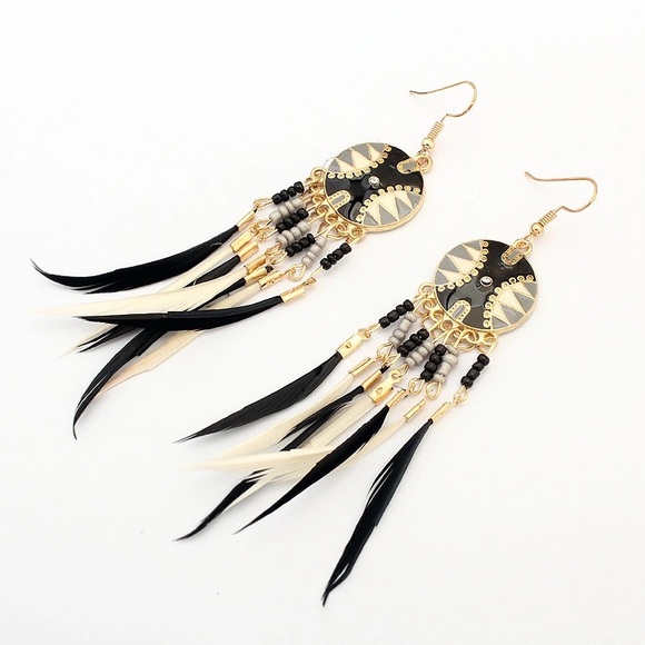 Jewelry - Boho feather earrings